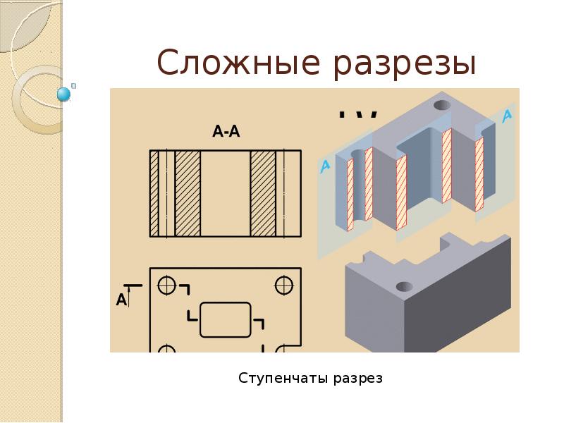 Сложный разрез на чертеже