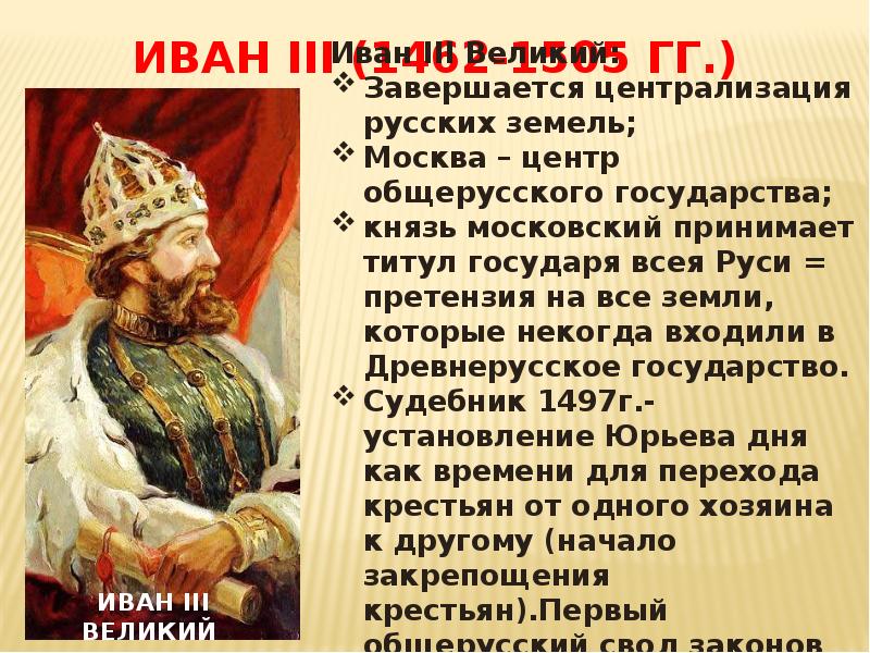 Биография ивана 3. Сообщение о Иване 3. Доклад о Иване третьем. Иван 3 1462-1505 основные события. Реферат Иван 3.