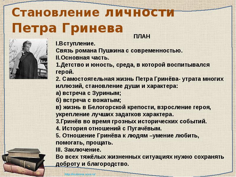 План сочинения по повести