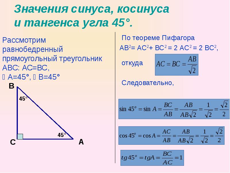 Закон косинуса