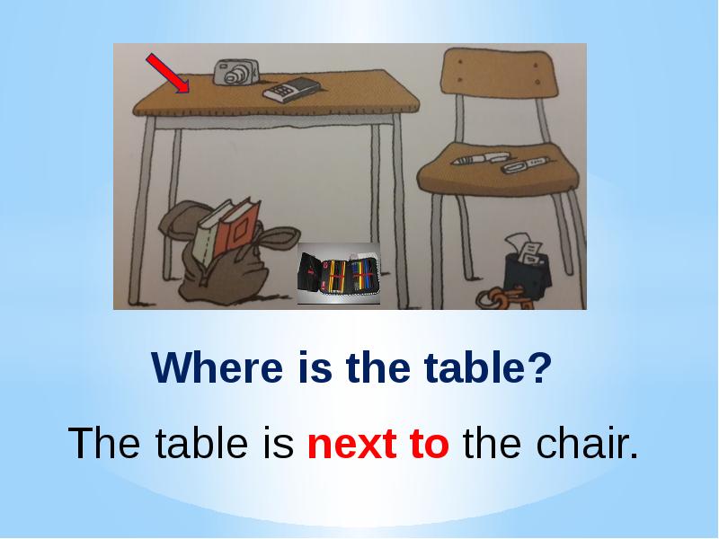 A window next to the table. Next to the table. under the table next to the armchair. the table is the armchair что пропущено.