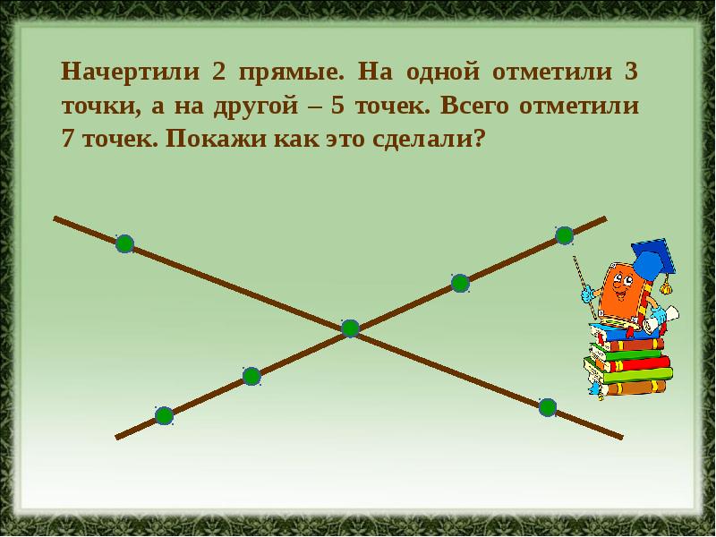 Одну точку проведи 4 прямые. Таня начертила две прямые линии на одной. Начертить прямые на одной две точки на другой. Начертите две прямые. Отметь на прямой две точки.