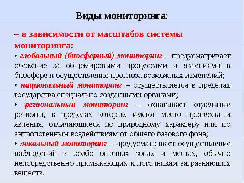 Тесты виды мониторинг