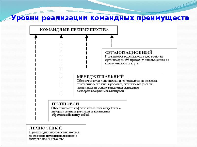 Уровень реализации. Формы управления командой. Принципы организации командной формы работы. Уровень реализации проекта.