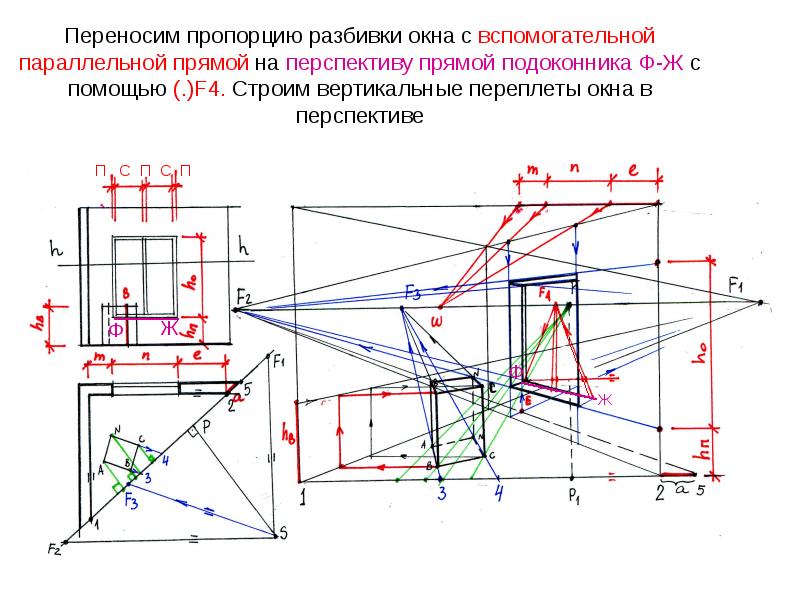 При построении перспективы интерьера допускается увеличить угол зрения до