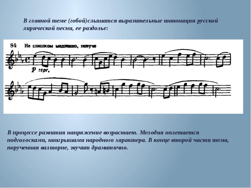 Чайковский симфония 4 2 часть рисунок