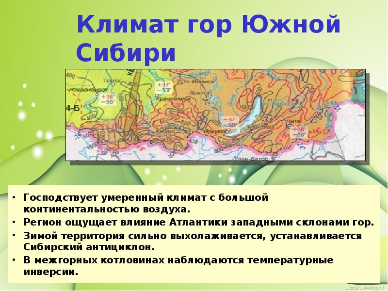 План описания природного района горы южной сибири по плану 8 класс география