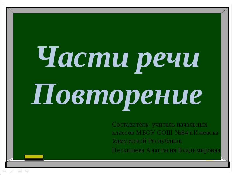 Презентация по русскому части речи повторение 2 класс