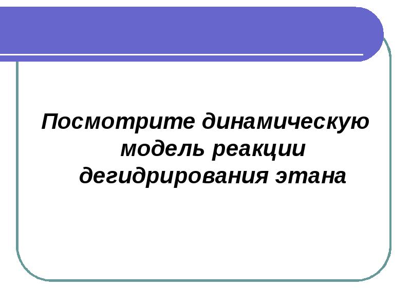 Посмотрите динамическую модель реакции дегидрирования этана