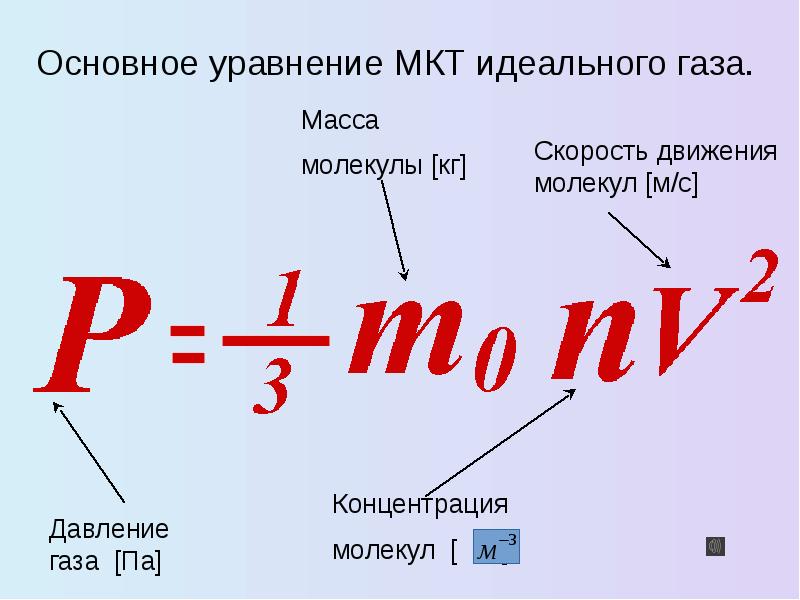 Основное уравнение идеального газа. Основное уравнение МКТ газов. Основное уравнение МКТ единица измерения. Основное уравнение МКТ газа. Основное уравнение кинетической теории газов PV.