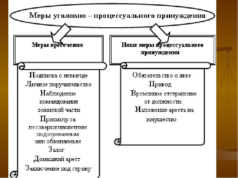 Виды мер принуждения схема