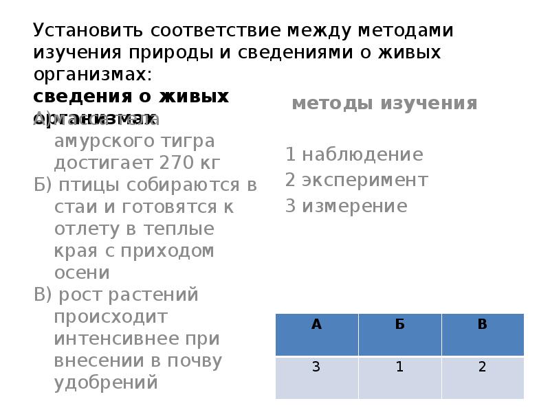 Установи соответствие между живыми организмами. Установите соответствие между методами изучения природы. Установите соответствие между методами исследования живой природы. Установите соответствие между методами. Установите соответствие методы.