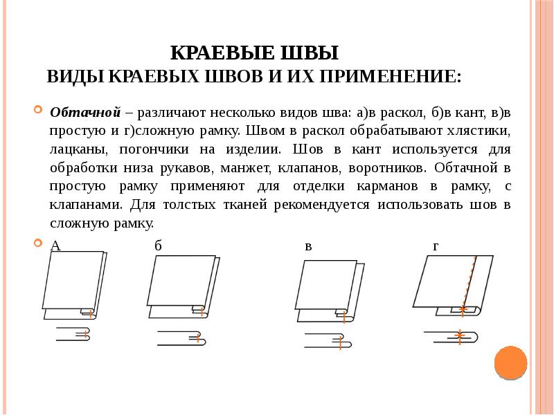 Обтачной шов схема