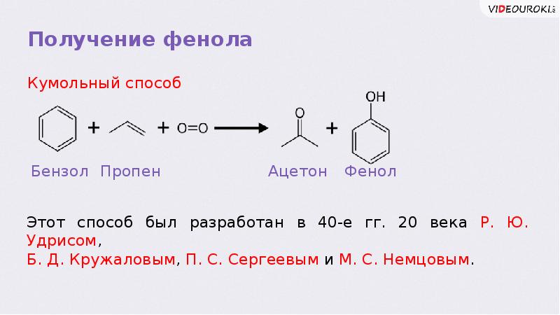 Технологическая схема получения фенола и ацетона кумольным методом