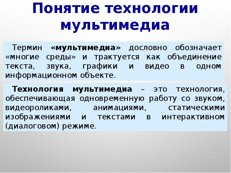 Презентация понятие технологии мультимедиа