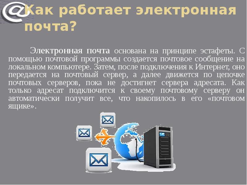 Презентация как работает электронная почта