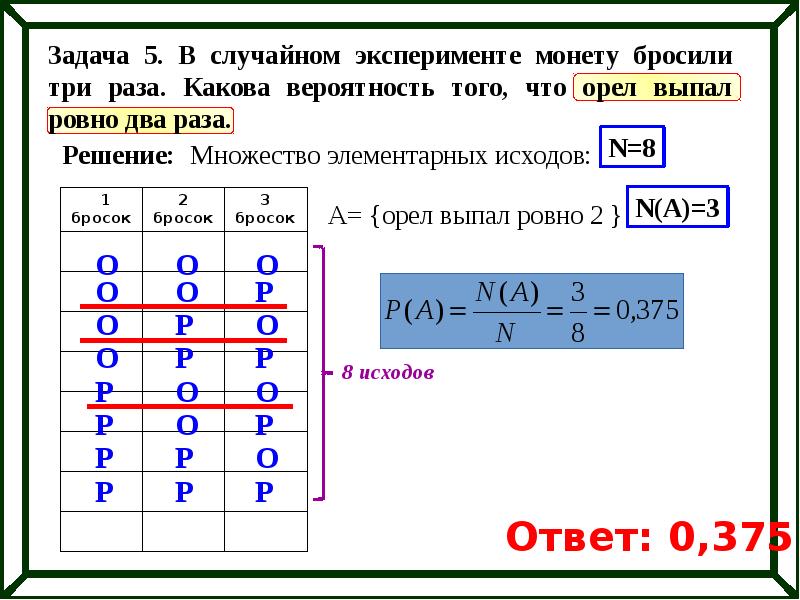 7 5 вероятность