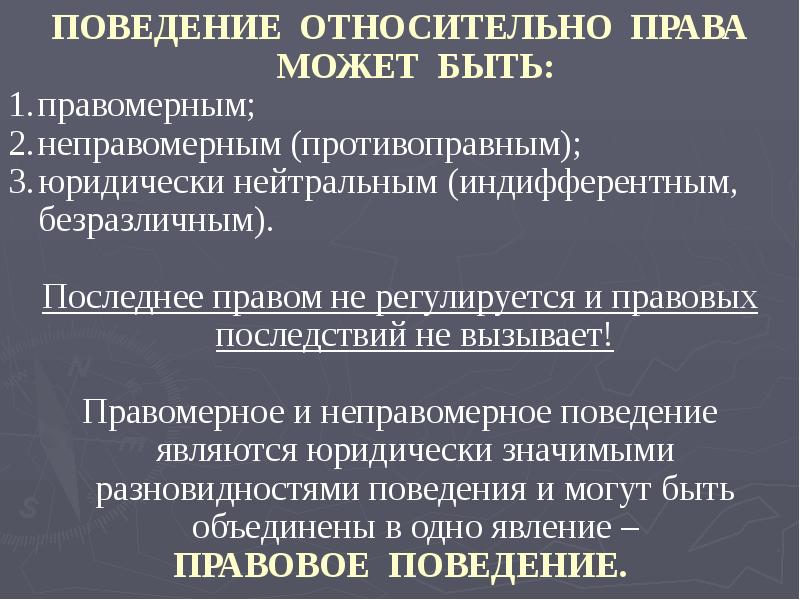 Поведение правонарушения