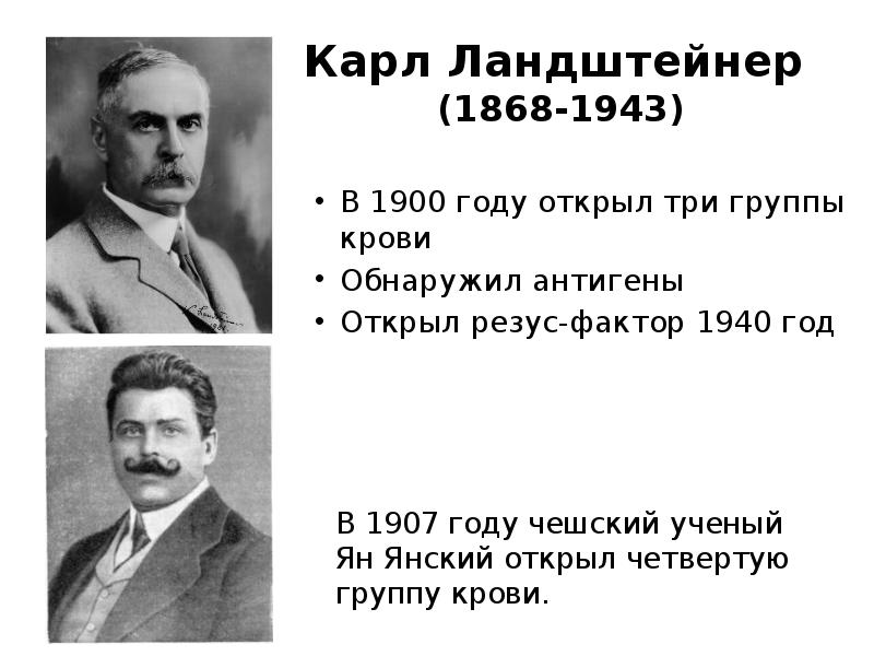 Карл ландштейнер открытие групп крови презентация