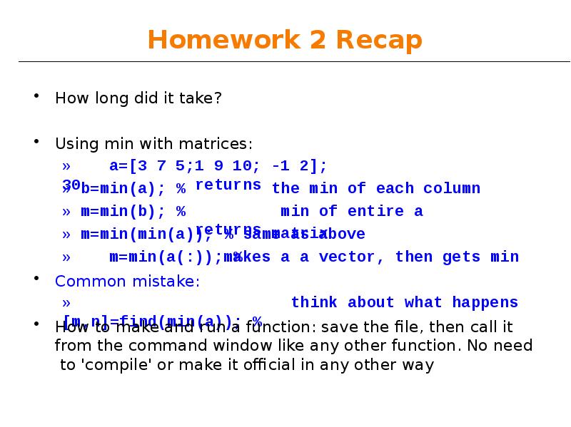 Homework 2 Recap