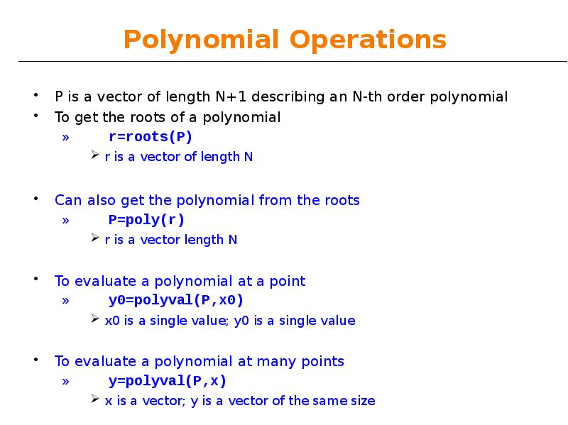 Polynomial Operations