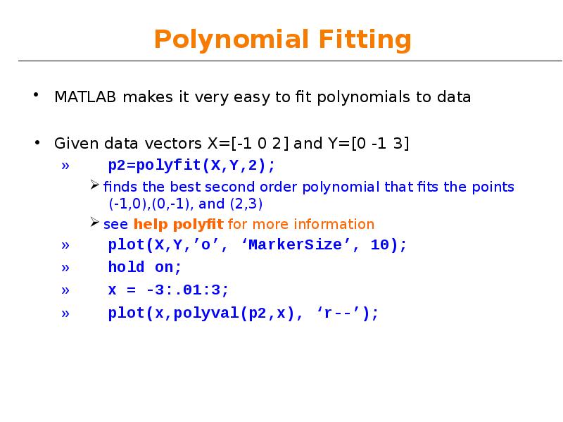 Polynomial Fitting