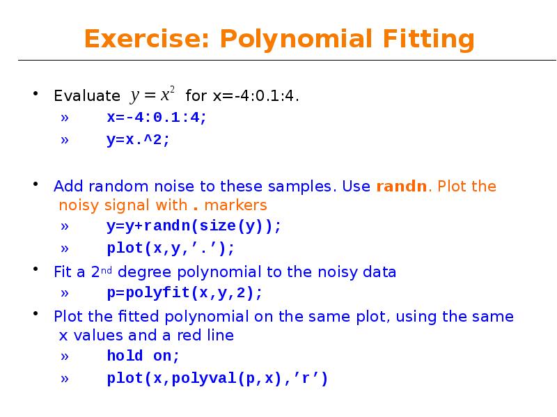 Exercise: Polynomial Fitting