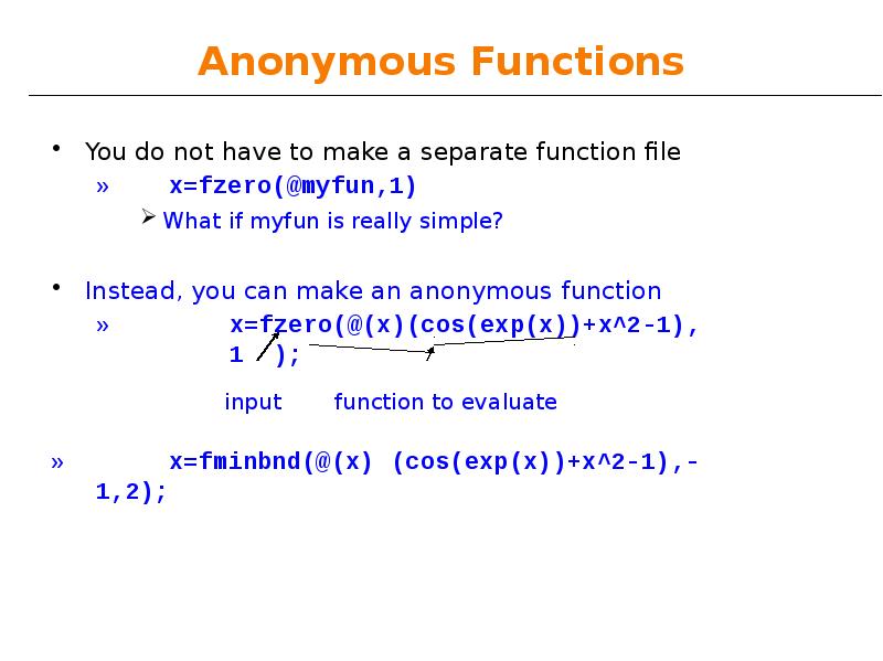 Anonymous Functions