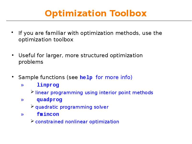 Optimization Toolbox