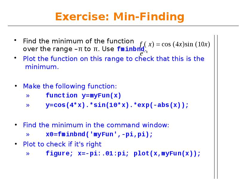 Exercise: Min-Finding