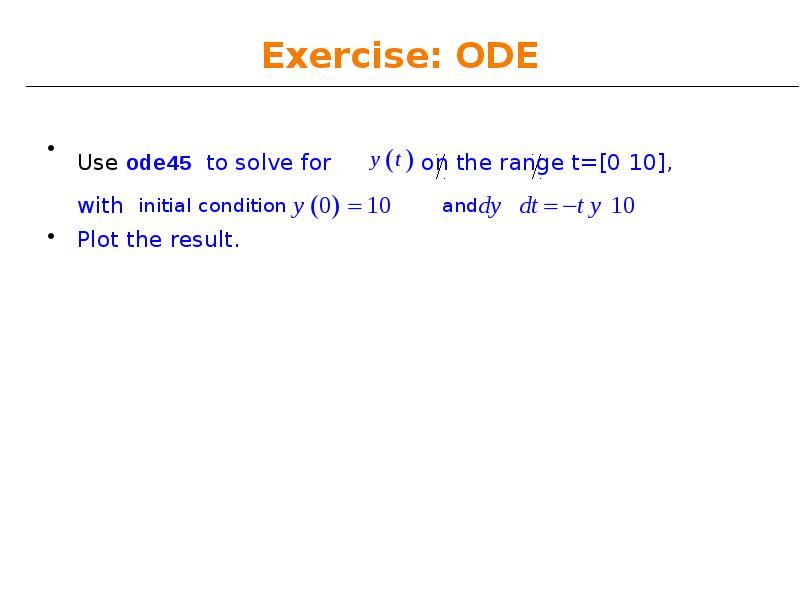 Exercise: ODE
