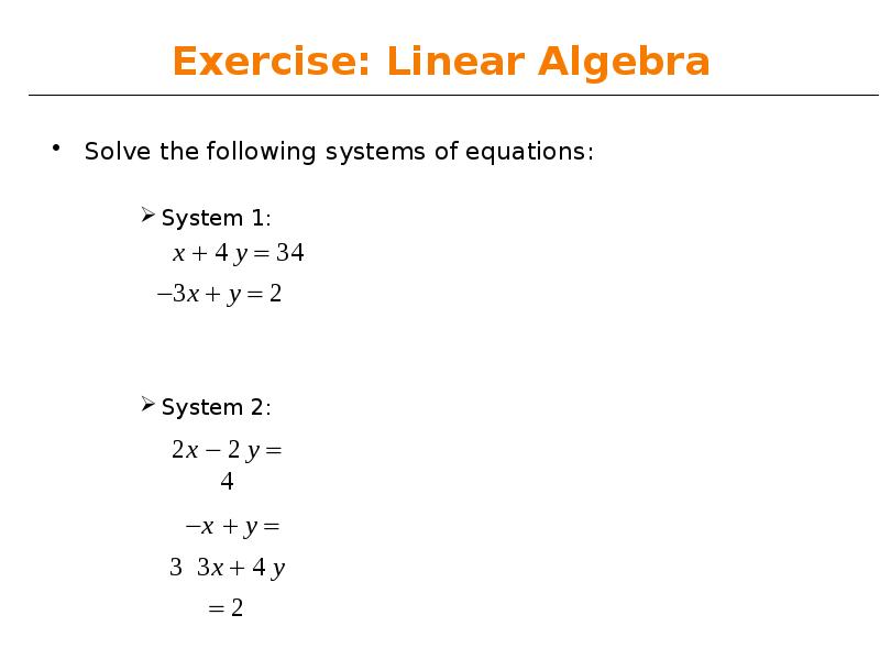 Exercise: Linear Algebra