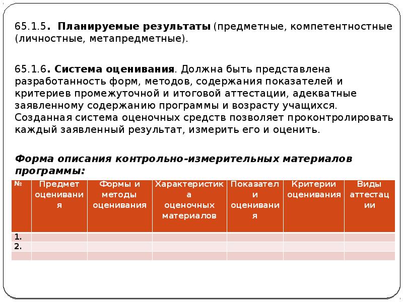 65.1.5. Планируемые результаты (предметные, компетентностные (личностные, метапредметные).
65.1.5. Планируемые результаты (предметные, 65.1.5. Планируемые результаты (предметные, компетентностные (личностные, метапредметные).
65.1.5. Планируемые результаты (предметные,