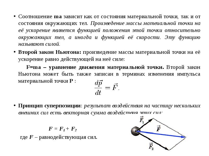 Сила материальной точки