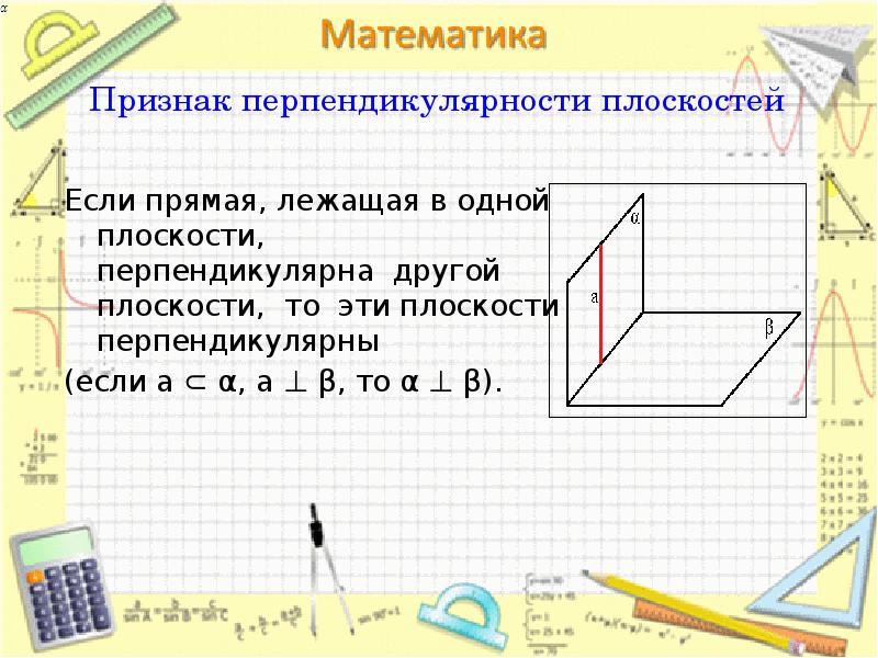 Записать определение перпендикулярности прямой и плоскости с рисунком