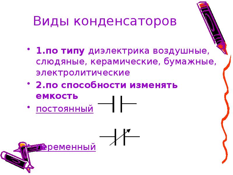 Конденсатор физика 9 класс презентация