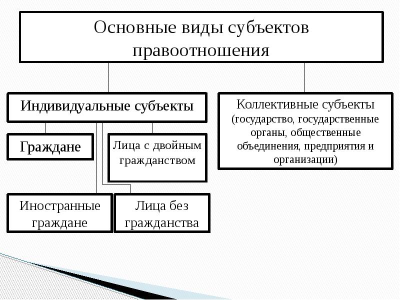 Структура административных правоотношений схема