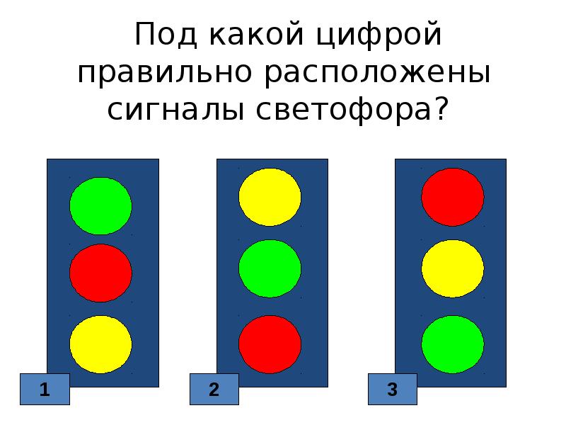 Выберите каких светофоров из данного списка нет на рисунке