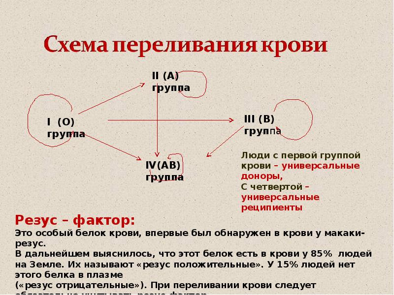 Схема переливания крови 8 класс биология учебник