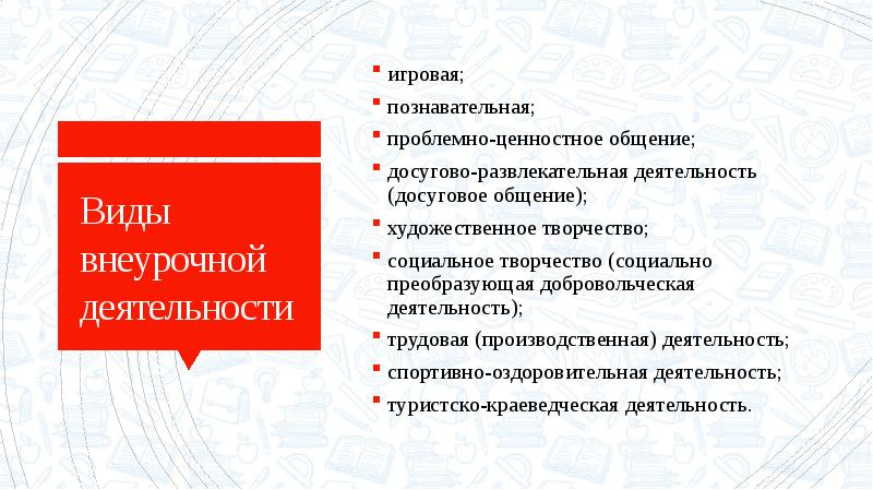 Внеурочная деятель в образовательном учреждении - презентация онлайн