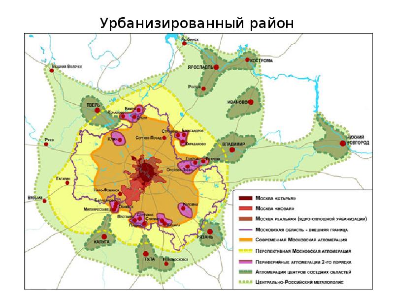 Карта населения московской области