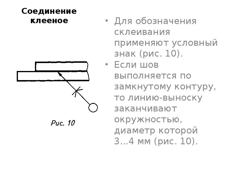 Соединение склеиванием обозначение на чертеже