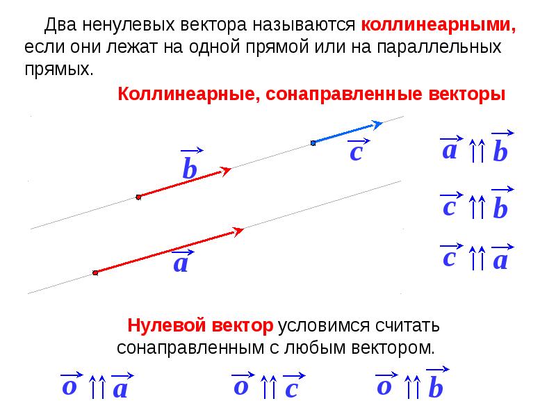 Какие прямые сонаправленные. Коллинеарные векторы рисунок. Коллинеарные сонаправленные векторы. Сонаправленные векторы координаты. Ненулевой вектор называется.