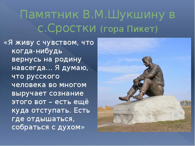 Шукшин горе. Шукшин памятник в Сростках. Сростки музей Шукшина гора пикет.