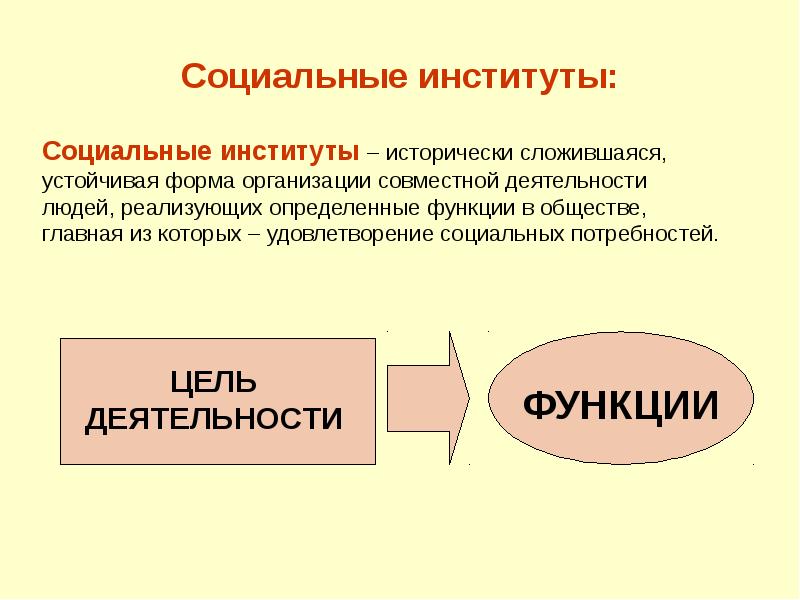 Социальные институты: