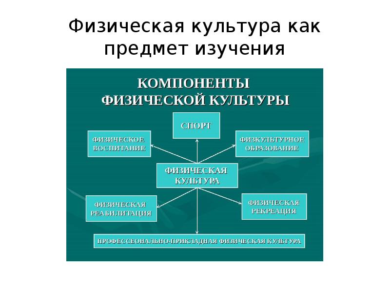 Понятие культура спорта. Физическая культура как предмет. Общие понятия теории физической культуры. Объект теории физкультуры. Цель теории физической культуры.