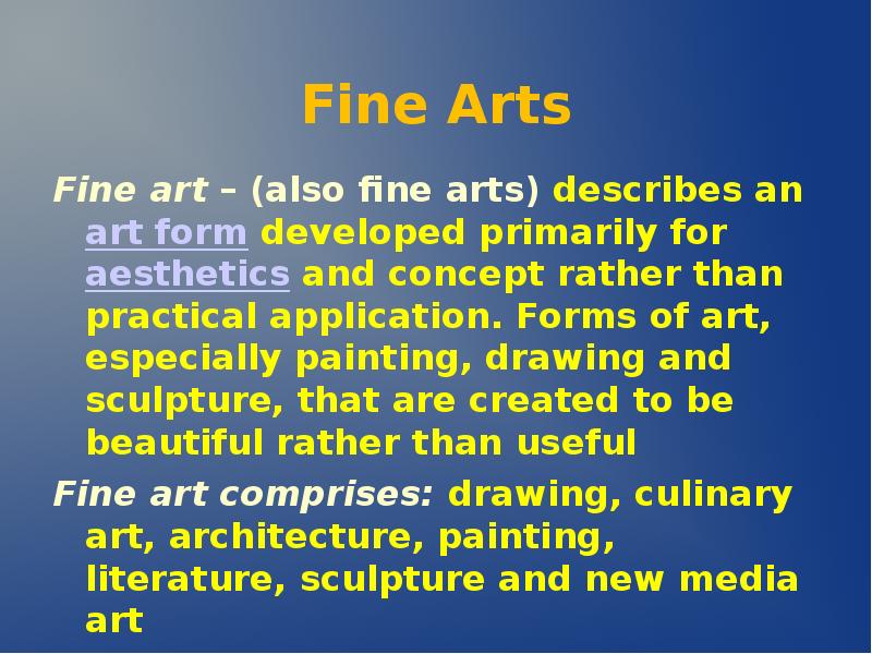 Топик Arts and Media. Forms of Art.