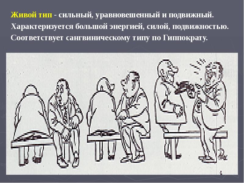 Живой тип - сильный, уравновешенный и подвижный.
Живой тип - сильный, Живой тип - сильный, уравновешенный и подвижный.
Живой тип - сильный,