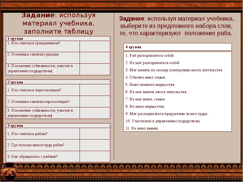 Вопросы о положении. Используя материал учебника заполните таблицу. Положение обязанности участие в управлении государством. Таблица по истории 5 класс в гаванях Афинского порта Пирей. Граждане и переселенцы в Афинах таблица.