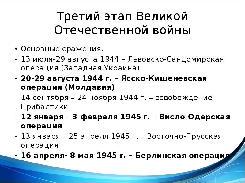 Основные сражения вов презентация